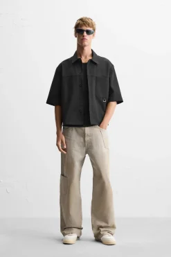 Hot SOBRECAMISA BOXY FIT BOLSILLO Hombre Sobrecamisas