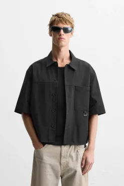 Hot SOBRECAMISA BOXY FIT BOLSILLO Hombre Sobrecamisas