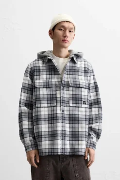 New SOBRECAMISA CAPUCHA COMBINADA Hombre Sobrecamisas