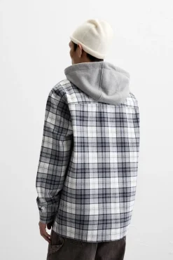 New SOBRECAMISA CAPUCHA COMBINADA Hombre Sobrecamisas