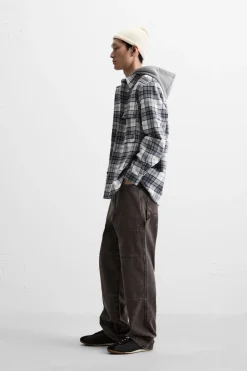 New SOBRECAMISA CAPUCHA COMBINADA Hombre Sobrecamisas