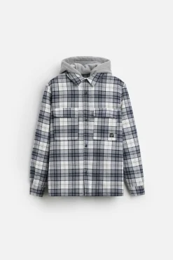 New SOBRECAMISA CAPUCHA COMBINADA Hombre Sobrecamisas