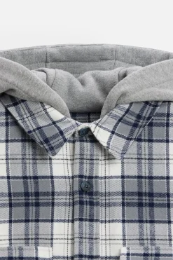 New SOBRECAMISA CAPUCHA COMBINADA Hombre Sobrecamisas