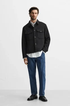 New SOBRECAMISA CON LANA Hombre Sobrecamisas