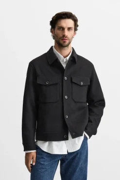 New SOBRECAMISA CON LANA Hombre Sobrecamisas