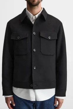 New SOBRECAMISA CON LANA Hombre Sobrecamisas