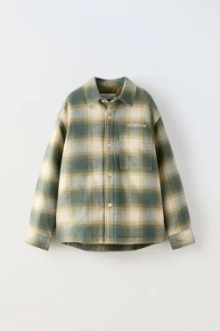 Niños ZARA 6 - 14 Años·Camisas / Sobrecamisas<SOBRECAMISA CUADROS ACOLCHADA