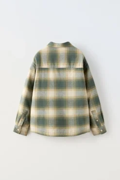 Niños ZARA 6 - 14 Años·Camisas / Sobrecamisas<SOBRECAMISA CUADROS ACOLCHADA