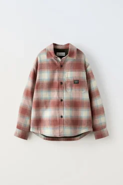 Niños ZARA 6 - 14 Años·Camisas / Sobrecamisas<SOBRECAMISA CUADROS ACOLCHADA