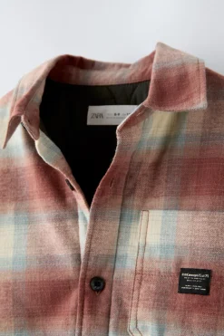 Niños ZARA 6 - 14 Años·Camisas / Sobrecamisas<SOBRECAMISA CUADROS ACOLCHADA