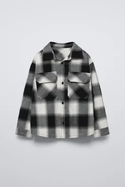 Niños ZARA 6 - 14 Años·Camisas / Sobrecamisas<SOBRECAMISA CUADROS BOLSILLO