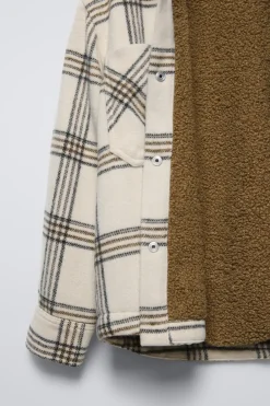 Niños ZARA 6 - 14 Años·Camisas / Sobrecamisas<SOBRECAMISA CUADROS BORREGUILLO