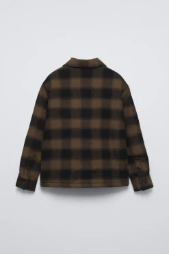 Niños ZARA 6 - 14 Años·Camisas / Sobrecamisas<SOBRECAMISA CUADROS BORREGUILLO