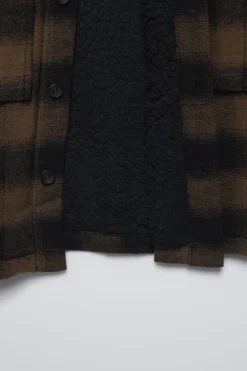 Niños ZARA 6 - 14 Años·Camisas / Sobrecamisas<SOBRECAMISA CUADROS BORREGUILLO