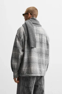 New SOBRECAMISA CUADROS EFECTO LAVADO Hombre Sobrecamisas