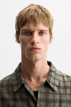 Hot SOBRECAMISA CUADROS PIERCING Hombre Sobrecamisas