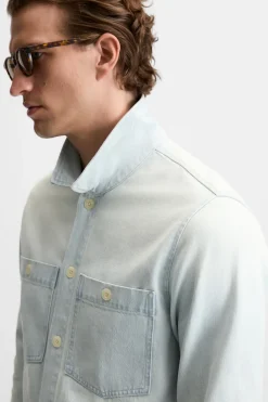 Sale SOBRECAMISA DENIM BOLSILLOS Hombre Sobrecamisas