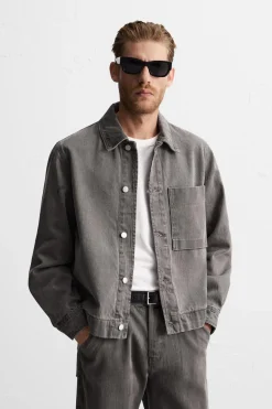 New SOBRECAMISA DENIM BOLSILLO Hombre Sobrecamisas