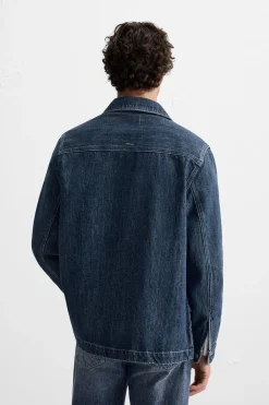 Clearance SOBRECAMISA DENIM BOLSILLOS Hombre Sobrecamisas