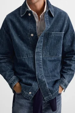 Clearance SOBRECAMISA DENIM BOLSILLOS Hombre Sobrecamisas
