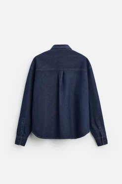 Fashion SOBRECAMISA DENIM BOLSILLO Hombre Sobrecamisas