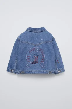 Niños ZARA 1½ - 6 Años·Camisas|1½ - 6 Años·Jeans / Denim<SOBRECAMISA DENIM BORDADOS