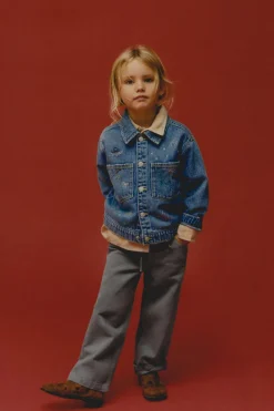 Niños ZARA 1½ - 6 Años·Camisas|1½ - 6 Años·Jeans / Denim<SOBRECAMISA DENIM BORDADOS