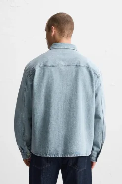 Clearance SOBRECAMISA DENIM BOXY FIT Hombre Sobrecamisas