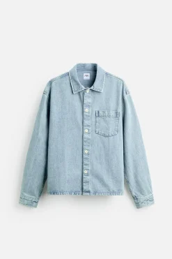 Clearance SOBRECAMISA DENIM BOXY FIT Hombre Sobrecamisas