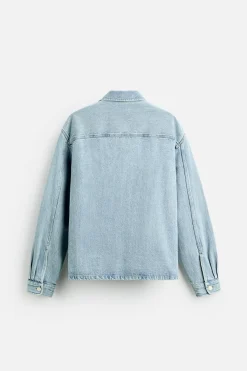 Clearance SOBRECAMISA DENIM BOXY FIT Hombre Sobrecamisas