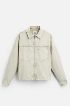 Clearance SOBRECAMISA DENIM CROPPED FIT Hombre Sobrecamisas