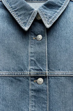 Best SOBRECAMISA DENIM TRF Mujer Chaquetas / Cazadoras