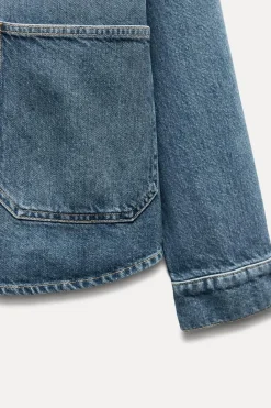 Best SOBRECAMISA DENIM TRF Mujer Chaquetas / Cazadoras