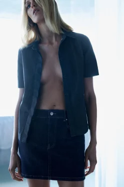 Sale SOBRECAMISA DENIM ZW COLLECTION Mujer Chaquetas / Cazadoras|Camisas / Blusas