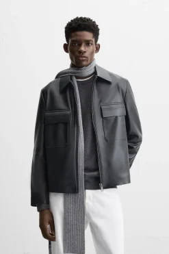 Discount SOBRECAMISA EFECTO PIEL Hombre Sobrecamisas