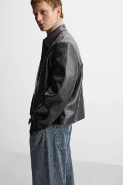 Online SOBRECAMISA EFECTO PIEL GRABADA Hombre Sobrecamisas