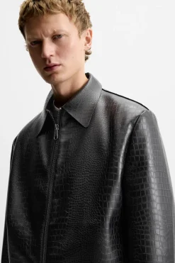 Online SOBRECAMISA EFECTO PIEL GRABADA Hombre Sobrecamisas