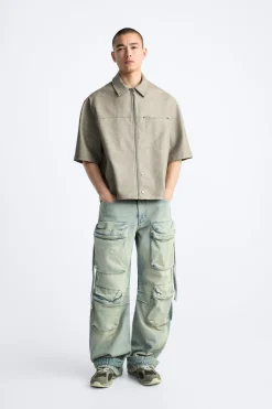 Discount SOBRECAMISA EFECTO PIEL LAVADA Hombre Sobrecamisas