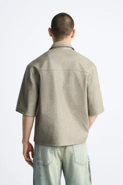 Discount SOBRECAMISA EFECTO PIEL LAVADA Hombre Sobrecamisas