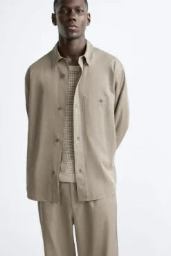 Sale SOBRECAMISA FLUIDA Hombre Camisas|Sobrecamisas