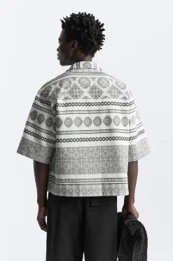 Outlet SOBRECAMISA JACQUARD GEOMÉTRICO Hombre Camisas