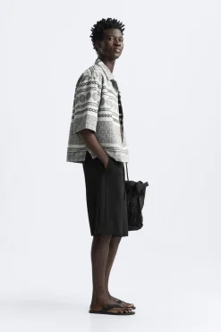 Outlet SOBRECAMISA JACQUARD GEOMÉTRICO Hombre Camisas