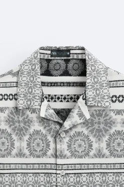 Outlet SOBRECAMISA JACQUARD GEOMÉTRICO Hombre Camisas