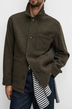 New SOBRECAMISA LANA BOLSILLOS Hombre Sobrecamisas