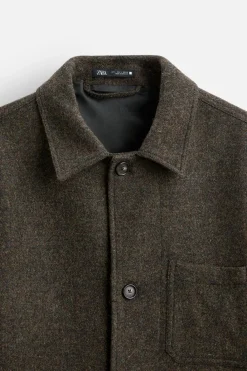 New SOBRECAMISA LANA BOLSILLOS Hombre Sobrecamisas