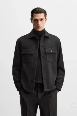 Fashion SOBRECAMISA LANA FRANELA Hombre Sobrecamisas