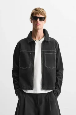 Best SOBRECAMISA PESPUNTES CONTRASTE Hombre Sobrecamisas