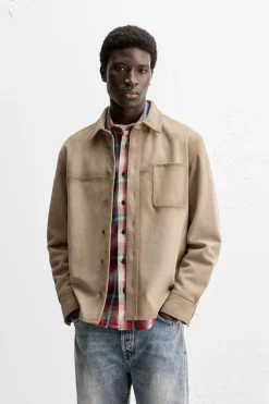 Outlet SOBRECAMISA PIEL ANTE Hombre Piel|Sobrecamisas