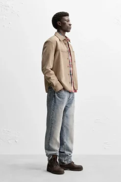 Outlet SOBRECAMISA PIEL ANTE Hombre Piel|Sobrecamisas