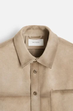 Outlet SOBRECAMISA PIEL ANTE Hombre Piel|Sobrecamisas